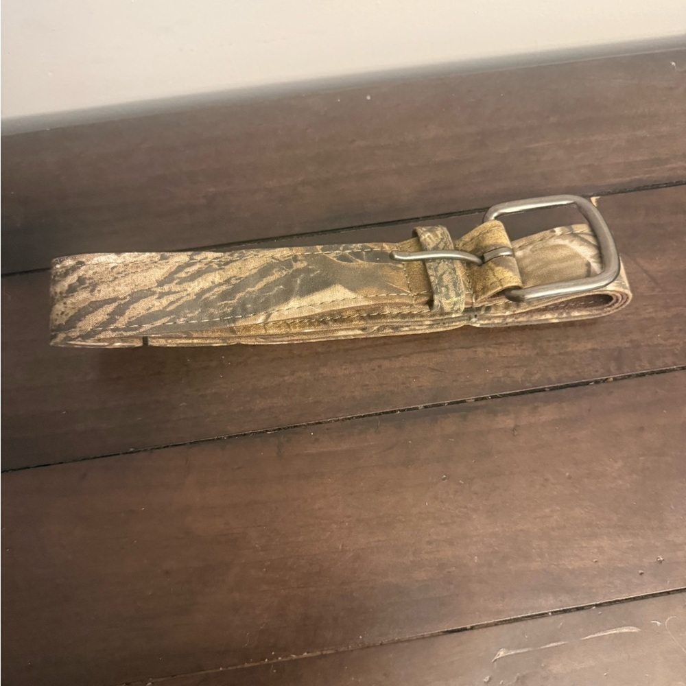 Realtree Camo Belt – Genuine Leather Back – Approx. 52” Long
